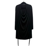 All Saints Amei Dress Black Drape Tie Long Sleeve Adjustable Length Womens 6 Photo 4