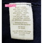 Free People  Ivory Navy Raglan Lace Crochet Scoop V-Neck Baseball Sporty Burnout Photo 5