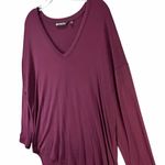 Athleta  Cloudlight Relaxed Top M Maroon Purple High Low Comfort Soft Athleisure Photo 2