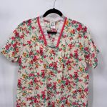Vintage Private Moments Pearl Snap House Dress Medium White Floral Cotton Blend Photo 1