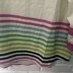 Ruffles sleeve multi‎ color cream purple strlpe crewneck XL Photo 3