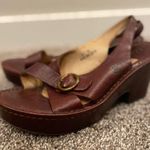 Born Platform Chunky Criss Cross Buckle Slingback Y2K Brown Leather Shoes Size 8 Photo 4