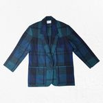 Pendleton 80s Vintage  Black Watch Green Navy Plaid Wool Deadstock Blazer Size 12 Photo 1