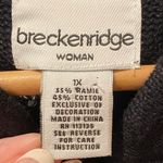 Breckenridge Vintage Christmas Sweater Cardigan Zip Trees 1X Embroidered Black Green Photo 9