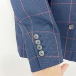 Aritzia  Babaton Samuel Double Breasted Check Blazer Size 0 Navy Red Photo 4