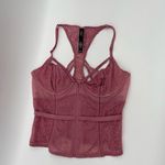 Victoria's Secret Victoria’s Secret Lingerie Pink Lace Lightly Lined Sheer Corset Top Size 34C Photo 4