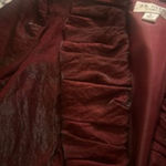 J.R. Nites by Caliendo Women’s Jacket Size 8 Burgundy Ruffle Trim Beaded Evening Red Photo 7