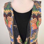 Aryeh Women's Black Sleeveless Floral Zipper Tunic Sweater Dress Size Medium Photo 1