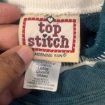 Top Stitch Morning Sun Bird Floral Embroidery Sweatshirt L Teal Cottagecore Green Size L Photo 1