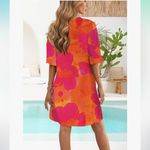 Amazon NWT Large Shift V Neck Short Sleeves Solid Color Casual Flowy Christmas Dress Photo 4