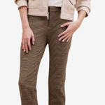 Banana Republic Sloan Machine-Washable Ankle Pants Brown Micro Check Size 8 NWT Photo 0