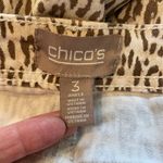 Chico's  Jeans 3 Leopard Print Brown White Tapered Ankle Stretch Denim XL 16‎ Photo 7