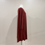 Zenana Outfitters Dark Rust Long Sleeve Jersey Flared Swing T-Shirt Tunic Dress Size 1X Photo 3