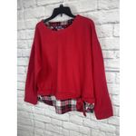 IZOD Women's Preppy Casual Red Plaid Sweatshirt Size XXL Photo 7