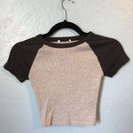 Brandy Melville John Galt Grey & Black Bella Colorblock T-Shirt Photo 0
