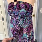 Self Esteem Vintage  Y2K Purple Abstract Print Babydoll Tank Top Fairy Boho Photo 2