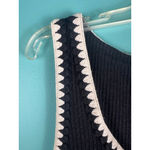 H&M Women's Black Ribbed Maxi Dress with Beige Trim Size L Photo 3