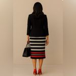 Elle  Black and Red Striped Pencil Skirt Photo 1