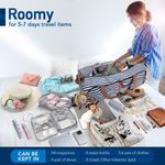 Travel Duffel Bag Bag for Women 80L Large Duffel Bag Foldable Weekender Bag with Shoes Compartment, Blue Stripes Photo 2