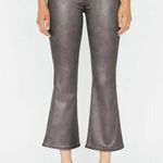 frame denim FRAME Jeans Womens 27 Pewter Le Crop Mini Boot Coated Metallic Stretch High Rise Photo 0