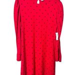 Old Navy Red Long Sleeve Dress with Black Dots Sz L NWT Photo 0
