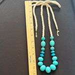 Loft Turquoise Beaded Necklace with Rope and Tassel detail Photo 4