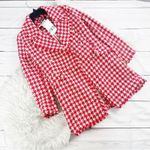 ZARA Houndstooth Women's Tweed Textured Lapel Collar Coat Jacket in Red Size XS Photo 1