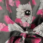 Jerry T Art To Wear Floral Jacket Tie Front Flare Sz Large Pink Photo 11