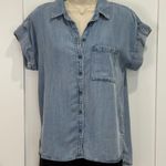 Velvet Heart Edison Shirt Chambray Button Up Short Sleeve Blue Pocket Small New Photo 4