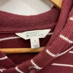 Market & Spruce  Maroon and White Striped Hoodie Photo 1