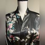 Old Shanghai Peacock Kimono Robe Black Size L Photo 4