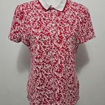 Tommy Hilfiger Red & White Floral Classic Short Sleeve Polo Size Large Photo 1