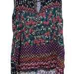 Hailey & Co. Floral Sleeveless Top Keyhole Hi-Lo Hem Blouse Womens L Photo 0