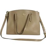 Coach M1781-25137 Beige Leather Tote Bag Adjustable Strap Gold Hardware Photo 1