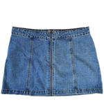 Altar'd State Altar’d State Medium Wash Denim Zip Front Mini Skirt Size Large Clubbing Twee Photo 2
