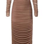 Caroline Constas Strapless Tara Dress in Brown, Size S Brown Photo 0