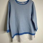 Croft & Barrow Top Women's XL Blue White Striped Pullover Sweater Chiffon Bottom Photo 0