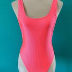 Aerie NWT  Shine Rib Birthday Scoop Cheekiest One Piece Swimsuit Beach Size M Photo 2