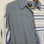 Angie Blue and White Casual Button Down Shirt Size Large Photo 2