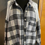 White Birch  Black and White oversized shacket. NWOT‎ size 1X Photo 0