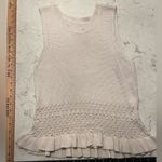 None Anthropology Vibes - Elegant Cool Cream Knit Sleeveless Top Photo 0