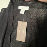 J. Jill‎ Linen Blend Sleeveless Duster Knit Cardigan SZ Small Black Coastal NEW Photo 1