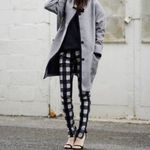 Rag and Bone  Black & White Buffalo Check Skinny Pants with Zippers at Hem Photo 1
