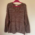 Universal Threads V-neck sweater brown knit 100% cotton Women’s size XL Photo 2