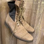 Free People Sounder Boots Tan Lace Up Boho Military Size 10/41 GUC Photo 1
