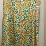 Sag Harbor Vintage Retro 80s 90s Lime Green Floral Print Maxi Skirt Photo 0