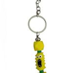 Handmade Screaming Pickle Yellow Beaded Keychain Silver Tone Purse Backpack Charm Photo 0