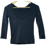 Abercrombie & Fitch Black Scoop Neck 3/4 Sleeve Tee Shirt Blouse Womens Size XS Photo 1