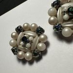 Vintage Western Germany Faux Pearl Beaded Clip On Earrings Photo 1