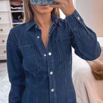 Anthropologie Denim longsleeve button up mini dress Photo 3